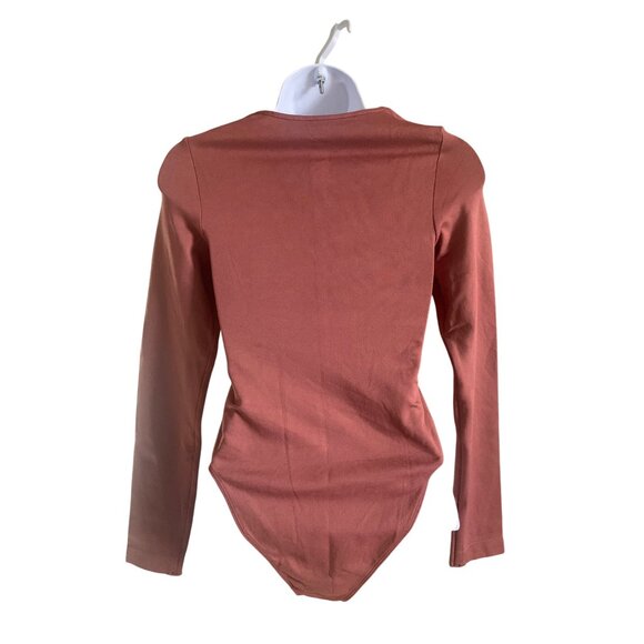 A New Day Womens Long Sleeves Swim Wear Rust Color Stretchy Body Suit Size XS - Picture 7 of 9